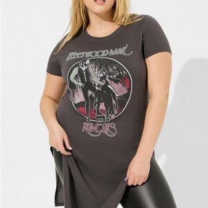 Fleetwood Mac Split Tunic Tee - Cotton Vintage Black 3x
